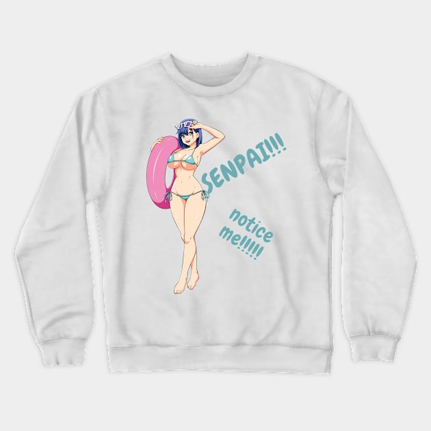 Notice me Senpai Crewneck Sweatshirt by Weird Lines